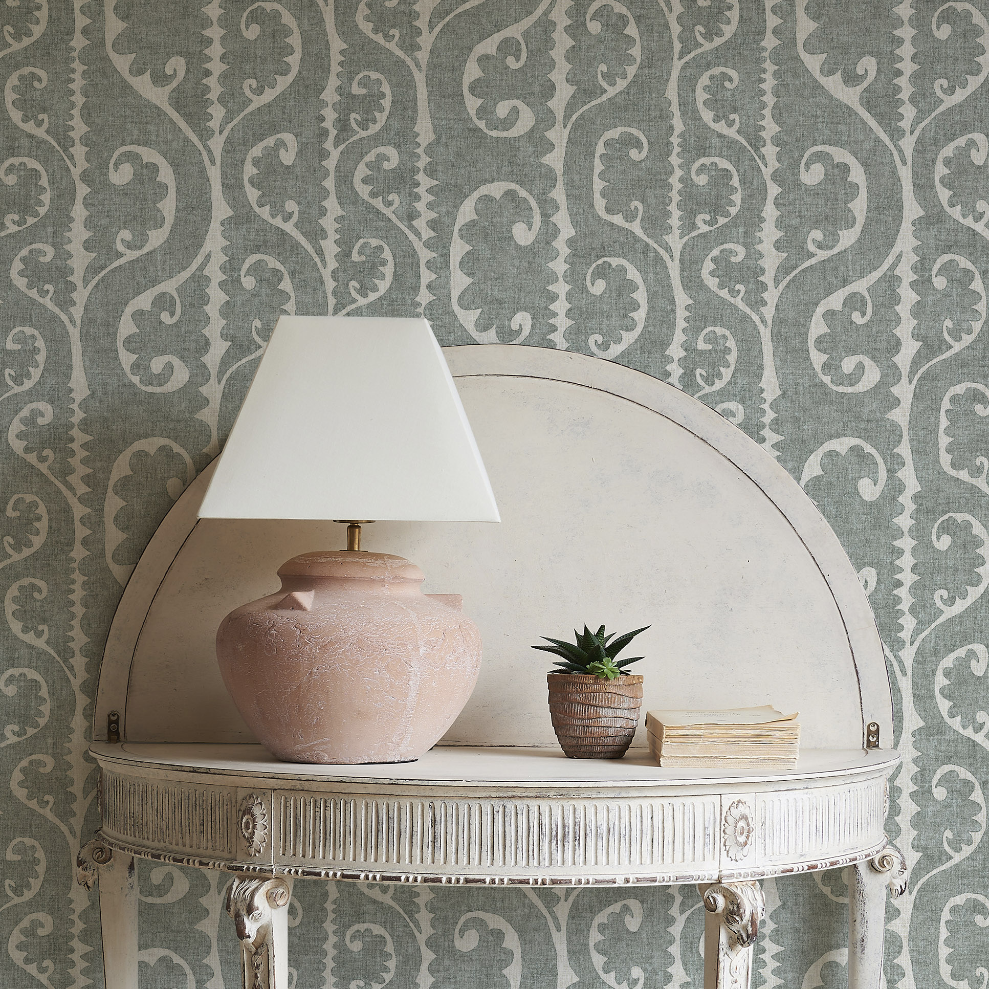totem wallpaper design in room by lewis and wood